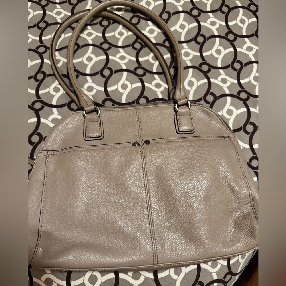 Tiagnello Gray Leather Handbag